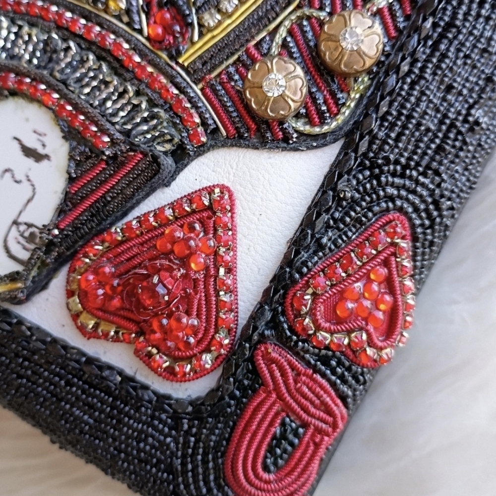 Embellished Mary Jane Queen of Hearts Beaded Bag - Picture 8 of 14